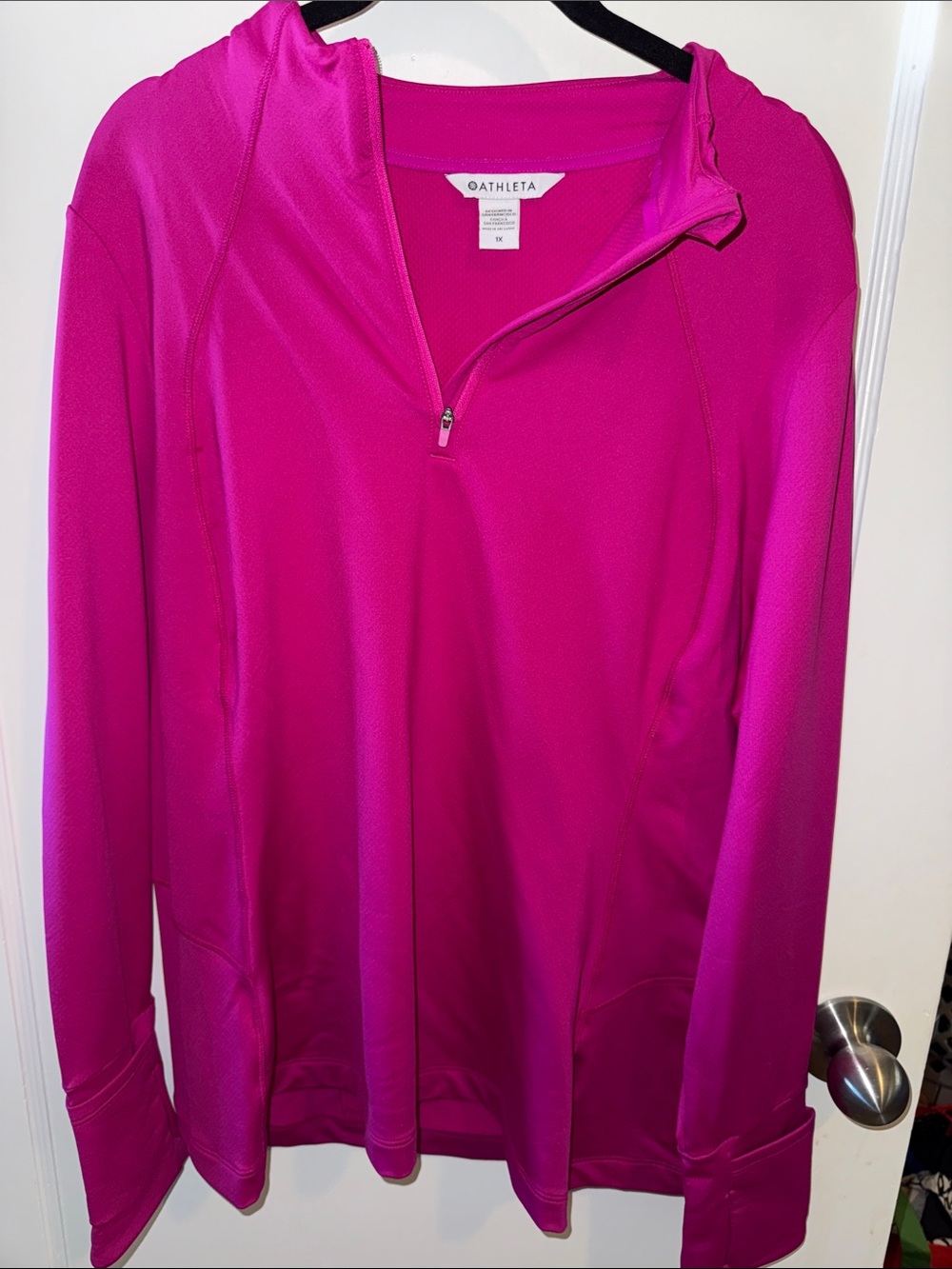 Athleta dry fit collarless long sleeve pullover